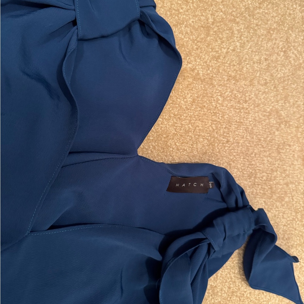 Hatch | Blue V-neck Maternity Dress
